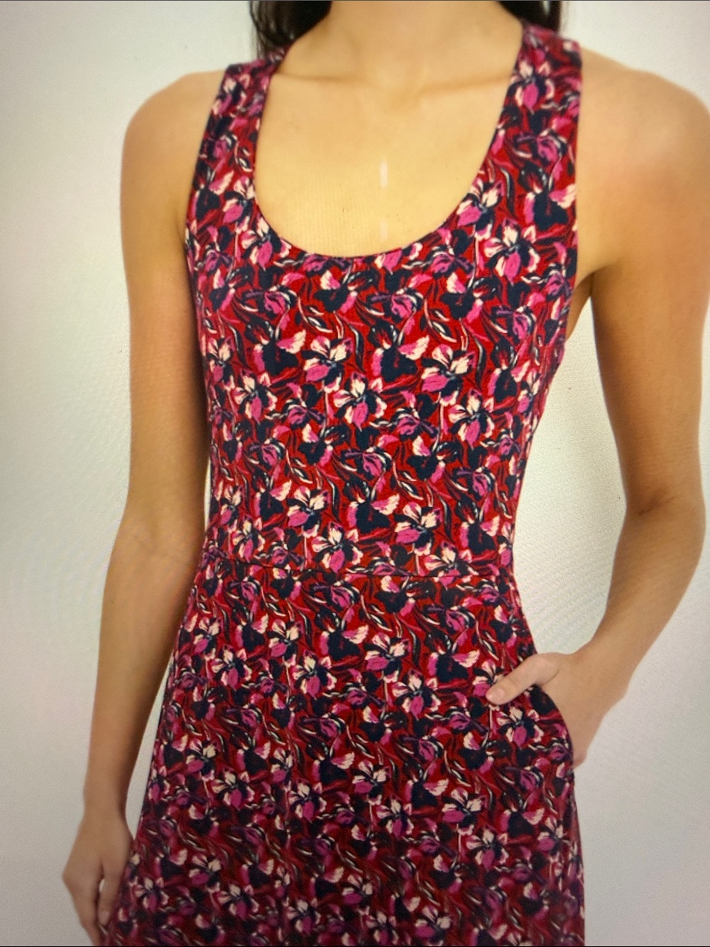 NWOT- PACT ORGANIC COTTON FIT & FLARE OPEN BACK MAXI DRESS-MEDIUM